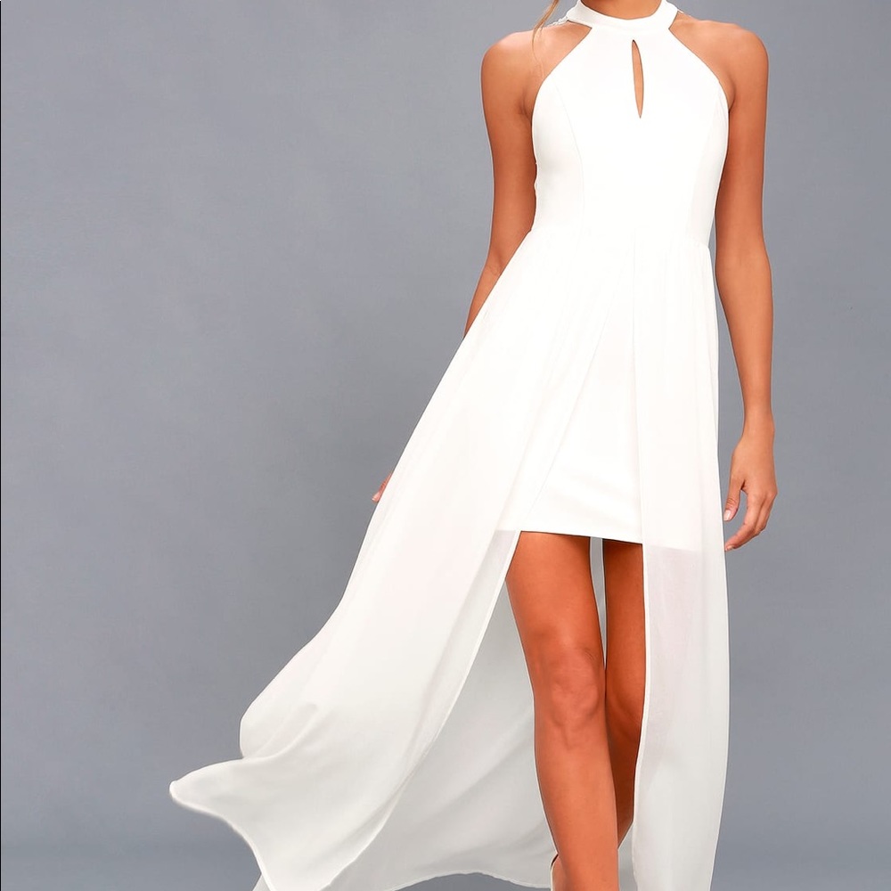 NWT Lulu’s My Beloved White Lace Maxi Dress